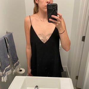 Free People Deep V Tank Top with lace bandeau